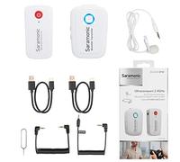 Saramonic Blink500 B1W - Micrófono inalámbrico Lavalier Vlog, micrófono estéreo de doble canal de 2.4 GHz, pantalla OLED y salida de auriculares de 3.5 mm para DSLR, cámaras de video, smartphones, tabletas