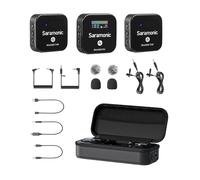 Saramonic Blink900 B2R - Mini sistema de dos canales de 2,4 GHz con 16 GB de memoria interna para streaming en vivo, vlogging, y periodismo móvil
