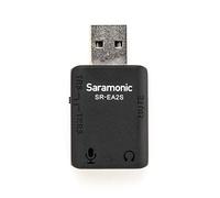 Saramonic Interfaz de audio USB con entrada de micrófono de 3.5 mm para micrófonos TRS o TRRS, salida de auriculares de 3.5 mm y botón de silencio para computadoras y más (SR-EA2S)