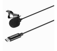 Saramonic Lavalier Micrófono con USB-C para Dispositivos móviles y Ordenadores con Cable de 2 m y Adaptador USB-C en ángulo Recto (LavMicro U3A)