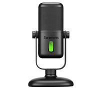 Saramonic Micrófono de Estudio USB de diafragma Grande con Soporte magnético de Mesa, Salida de Auriculares y LED Multicolor para computadoras y Dispositivos móviles (SR-MV2000)