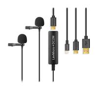Saramonic Micrófono Lavalier Digital para 2 Personas con Salida Lightning, USB-C y USB-A para iPhone, iPad, Dispositivos Android y computadoras con Salida de Auriculares (LavMicro+DC2M)