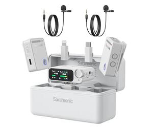 Saramonic Micrófono Lavalier ultra inalámbrico, grabación flotante de 32 bits, sincronización de código de tiempo, cancelación de ruido, resistencia al agua IPX5, rango de 984 pies, SPL de 130 dB