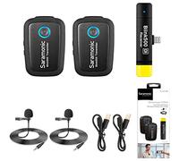 Saramonic Sistema de micrófono inalámbrico con Clip para 2 Personas de 2,4 GHz con Receptor de Rayos y Lavs Compatible con iPhone y iPad (Blink 500 B4)