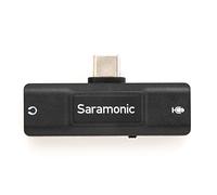 Saramonic SR-EA2U - Interfaz de audio USB-C con entrada de micrófono TRS o TRRS de 3,5 mm, salida de auriculares de 3,5 mm y silencio para dispositivos Android, computadoras, iOS y mucho más