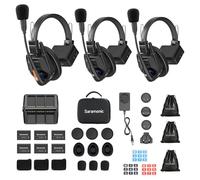 Saramonic WiTalk9 WT3S Sistema de Intercom Inalámbrico Full Dúplex Alcance 500 m Auriculares Inalámbricos para 3 Usuarios Comunicación en Equipo Single-Sided Headset 1 Master & 2 Remote