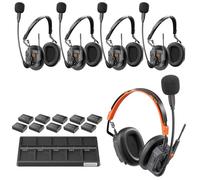Saramonic WiTalk9X-5D - Sistema de intercomunicación de auriculares inalámbricos modulares de 1.9 GHz para 5 personas, 1300 pies, para comunicación en equipo, grupo, conversación, auriculares de doble