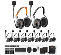 Saramonic WiTalk9X-9D - Sistema de intercomunicación de auriculares inalámbricos modulares de 1.9 GHz para 9 personas, 1300 pies, para comunicación en equipo, grupo, conversación, auriculares de doble