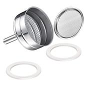 Saraoriginalshop Juego de 2 guraniciones, 1 filtro, 1 embudo de recambios universales para cafetera compatibles con Bialetti, compatibles con Pedrini y otros, disponibles en 4 tamaños (3 tazas)