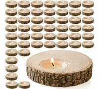 Sarap Portavelas de madera - 50 adorables regalos de agradecimiento, perfecto para recuerdos de boda, pieza de decoración rústica ideal y decoración de fiestas - Personalizar y regalar (50, sin