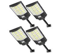 Sararoom Farolas Solares 1000W | 6500K Focos LED Exterior | Impermeable IP65 Farola Energía Solar con Sensor de Movimiento y Control Remoto, Luz de Seguridad para Camino Terraza Patio Garage, 4Pcs