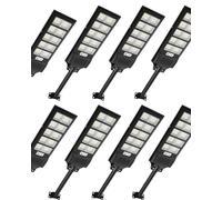 Sararoom Farolas Solares 500W | 6500K Focos LED Exterior | Impermeable IP65 Farola Energía Solar con Sensor de Movimiento y Control Remoto, Luz de Seguridad para Camino Terraza Patio Garage, 8Pcs
