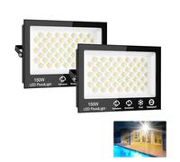 Sararoom Focos LED Exteriores 150W, 15000LM Foco Proyector LED, 6500K Blanca fría Luz Iluminación de Seguridad, IP65 Impermeable Floodlight Interior para Jardín Garaje Patio Estadio Hotel Naves, 2pcs