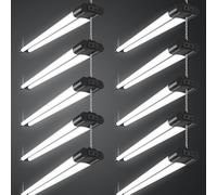 Sararoom Tubos Neón Fluorescentes LED 115cm, T8 40W 4400LM Lampara LED Techo, Blanco Frio 6500K Pantalla Tubo Integrado, IP20 Plafon Barra Led para Garaje Oficina Sótano Taller Cocina Almacén, 10Pcs