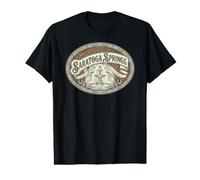 Saratoga Springs, Nueva York, Carreras de Caballos, Water Fountain Town Camiseta gráfica económica