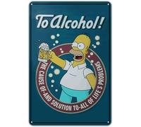 Sarcarse The Simpsons - Cartel de metal vintage de Homer Beer Poster Retro Duff, letrero de metal personalizado para bar, cafetería, restaurante, decoración del hogar, 8 x 12 pulgadas