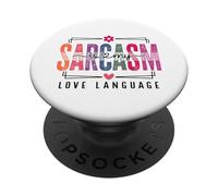 Sarcasm Is My Expression Diseño Divertido e Ingenioso PopSockets PopGrip Adhesivo