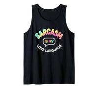Sarcasm Is My Love Language Funny Vintage Diseño Gráfico Camiseta sin Mangas