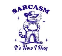 sarcasmo así es como abrazo al gato tipografía divertida animal gracioso gato vintage Pegatinas de grabado 65.6x81.4cm Decoración de tiendas Azul oscuro