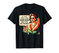 Sarcasmo Dont Ask Me Things Retro Sassy Woman Cita Camiseta