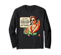 Sarcasmo Dont Ask Me Things Retro Sassy Woman Cita Manga Larga