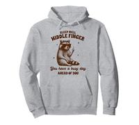 Sarcasmo Humor Divertido Racoon Sassy Dormir Bien Dedo Medio Sudadera con Capucha