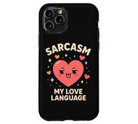 Sarcasmo My Love Language Funny Kawaii Heart Mujeres Hombres Carcasa para iPhone 11 Pro