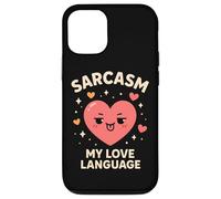Sarcasmo My Love Language Funny Kawaii Heart Mujeres Hombres Carcasa para iPhone 12/12 Pro