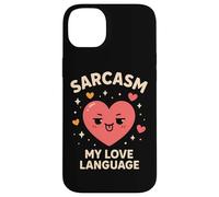 Sarcasmo My Love Language Funny Kawaii Heart Mujeres Hombres Carcasa para iPhone 14 Plus