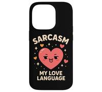 Sarcasmo My Love Language Funny Kawaii Heart Mujeres Hombres Carcasa para iPhone 14 Pro