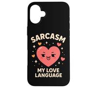 Sarcasmo My Love Language Funny Kawaii Heart Mujeres Hombres Carcasa para iPhone 16 Plus