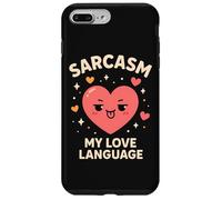 Sarcasmo My Love Language Funny Kawaii Heart Mujeres Hombres Carcasa para iPhone 7 Plus/8 Plus
