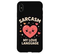 Sarcasmo My Love Language Funny Kawaii Heart Mujeres Hombres Carcasa para iPhone XS MAX