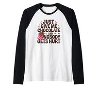 Sarcasmo para amantes del chocolate - Just Give Me Candy Bar Camiseta Manga Raglan