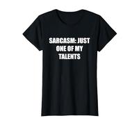 Sarcasmo- Solo Uno De Mis Talentos Camiseta, Mujer, Negro, 3XL