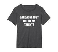 Sarcasmo- Solo Uno De Mis Talentos Camiseta, Mujer Tallas Grandes, Jaspeado Oscuro, 6XL Grande
