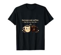 Sarcasmo y Combustible de café para la Vida Amorosa Pareja Novedad Camiseta