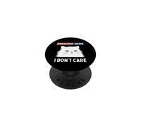 Sarcastic Cat Breaking News I Dont Care Funny Slogan Graphic PopSockets PopGrip Adhesivo