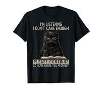 Sarcastic Coffee Cat Introvert Humor Quiet Personality Art Camiseta