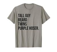 Sarcastic Funny Tall Guy Beard Twins Citado Regalos Púrpura Camiseta