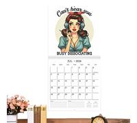 Sarcastic Wall Calendar 2026, Hangable Retro Notebook Planner, Monthly Humor Organizer, Sturdy Build, Compact Used for Men Women Home Office Bedroom Decor, 28x28cm