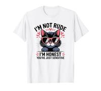 Sarcástico Amante De Gatos Antisocial Honesto No Grosero Demasiado Sensible Camiseta
