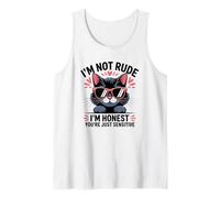 Sarcástico Amante De Gatos Antisocial Honesto No Grosero Demasiado Sensible Camiseta sin Mangas