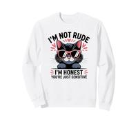 Sarcástico Amante De Gatos Antisocial Honesto No Grosero Demasiado Sensible Sudadera