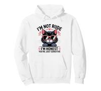 Sarcástico Amante De Gatos Antisocial Honesto No Grosero Demasiado Sensible Sudadera con Capucha