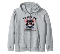 Sarcástico Amante De Gatos Antisocial Honesto No Grosero Demasiado Sensible Sudadera con Capucha