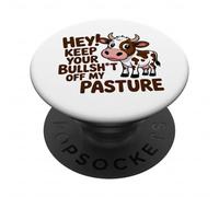 Sarcástico Amante De La Vaca Divertida Vida De Granja Mala Actitu PopSockets PopGrip Adhesivo
