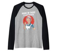 Sarcástico Dicho Aguanta Allí Se Pone Peor Retro Mujeres Hombres Camiseta Manga Raglan