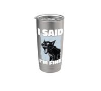 Sarcástico Dicho Divertido Cita Meme Gato I Said I'm Fine Vaso térmico de acero inoxidable de doble pared