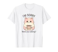 Sarcástico Gato Café Actitud Divertido Chibi Gatos Amante Camiseta